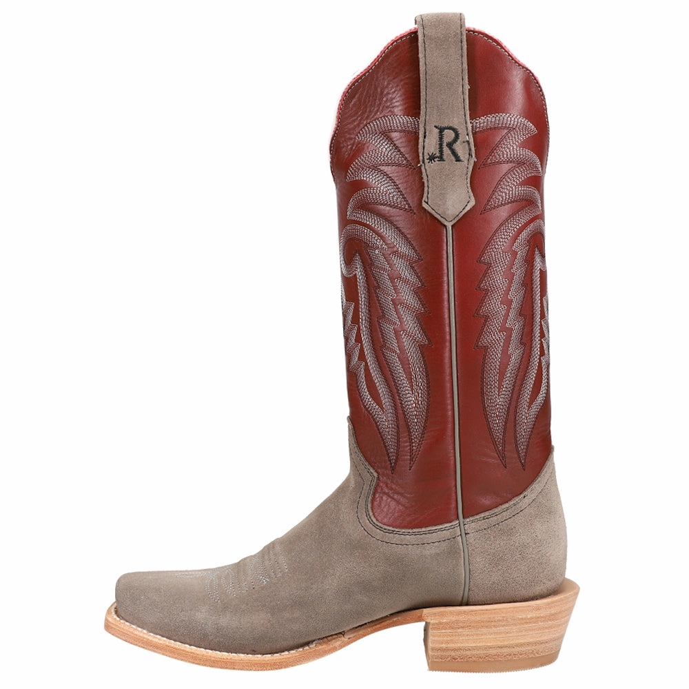 Low Maintenance Charcoal Brush Off Embroidered Square Toe Cowboy Boots