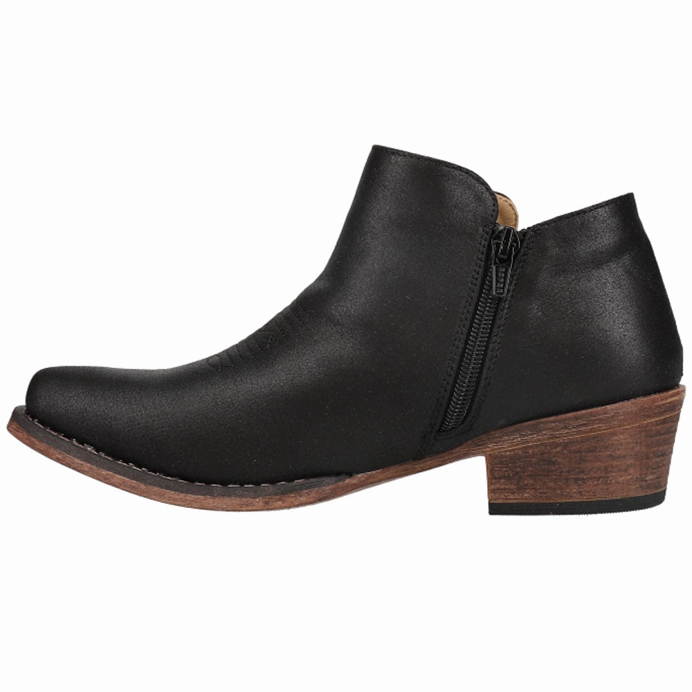Sofia Snip Toe Zippered Cowboy Booties Protective Finish Urban Commute