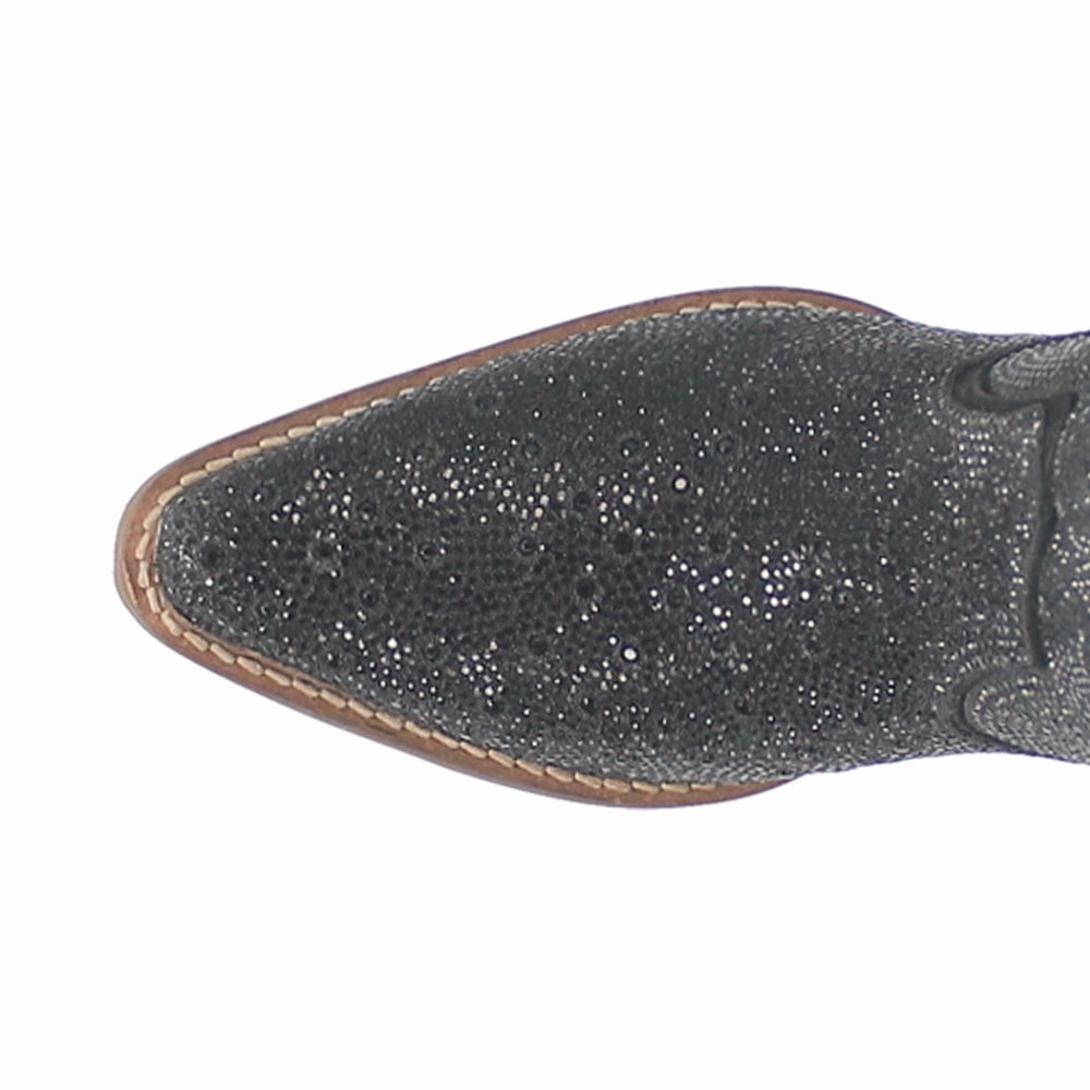 Silver Dollar Rhinestone Round Toe Pull On Cowboy Boots ArchSupport Ultimate Grip Tread