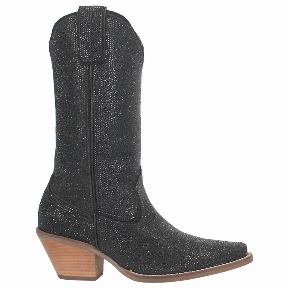 Anti Odor All Day Worker anti-odor Silver Dollar Rhinestone Round Toe Pull On Cowboy Boots