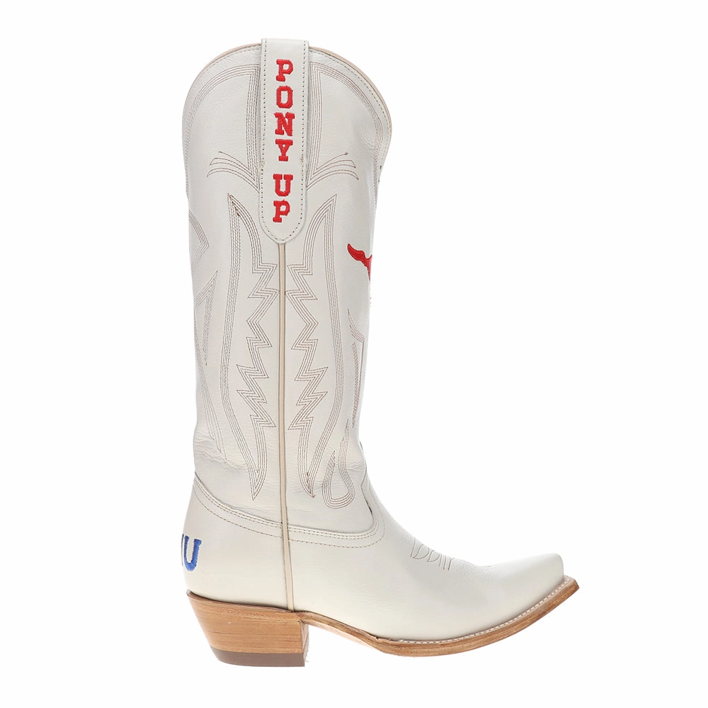 Zero Break In Comfort Cowboy Fan Southern Methodist University Gameday Embroidered Snip Toe Cowboy Boots