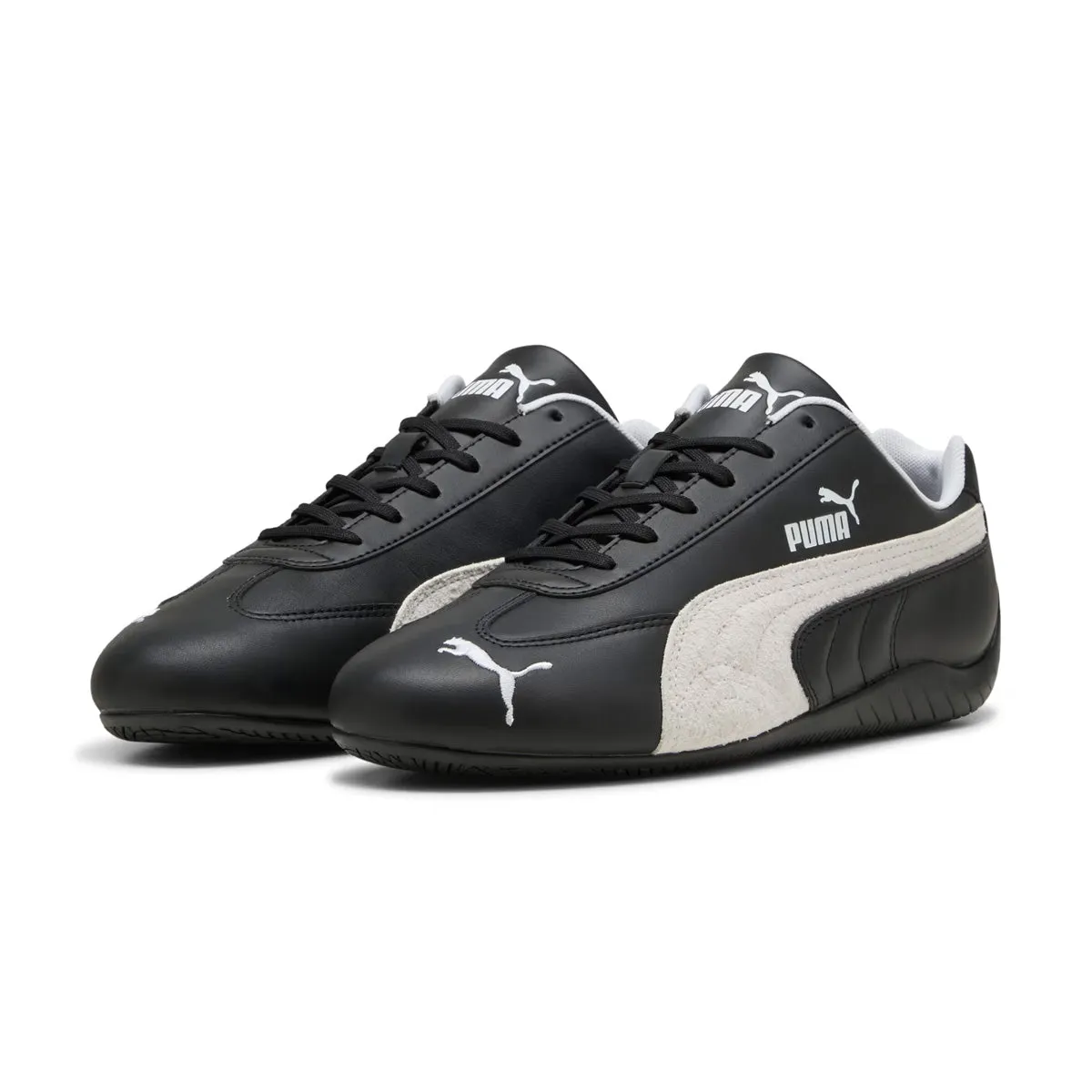 unisex shoes seniors Speedcat Leather 'Black White'