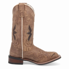 Spellbound Studded Tooled Inlay Embroidered Square Toe Cowboy Boots Stable Support Rural Traveler Grippy Outsole Rainy Day Commuter