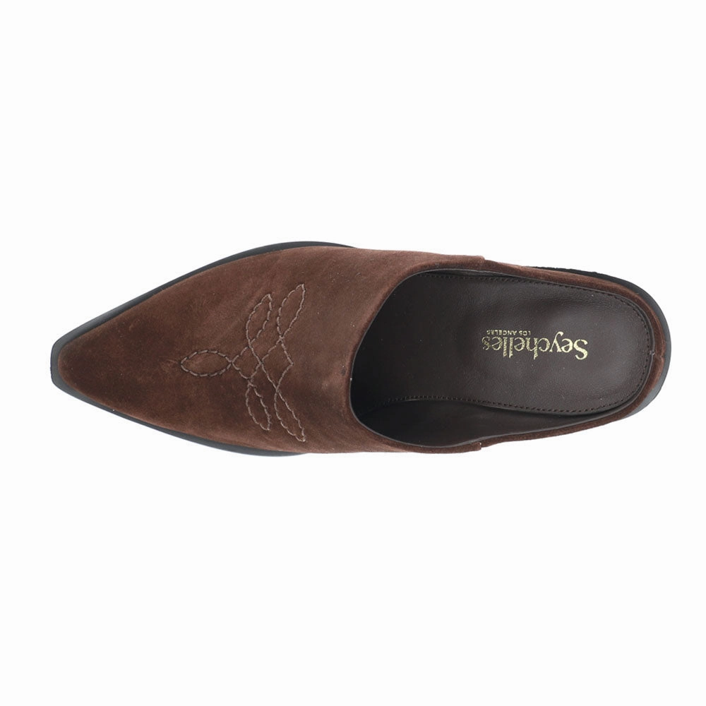 Spirit Embroidered Pointed Toe Mule Cowboy Booties Neutral Tones Cushioned Step All Day Worker