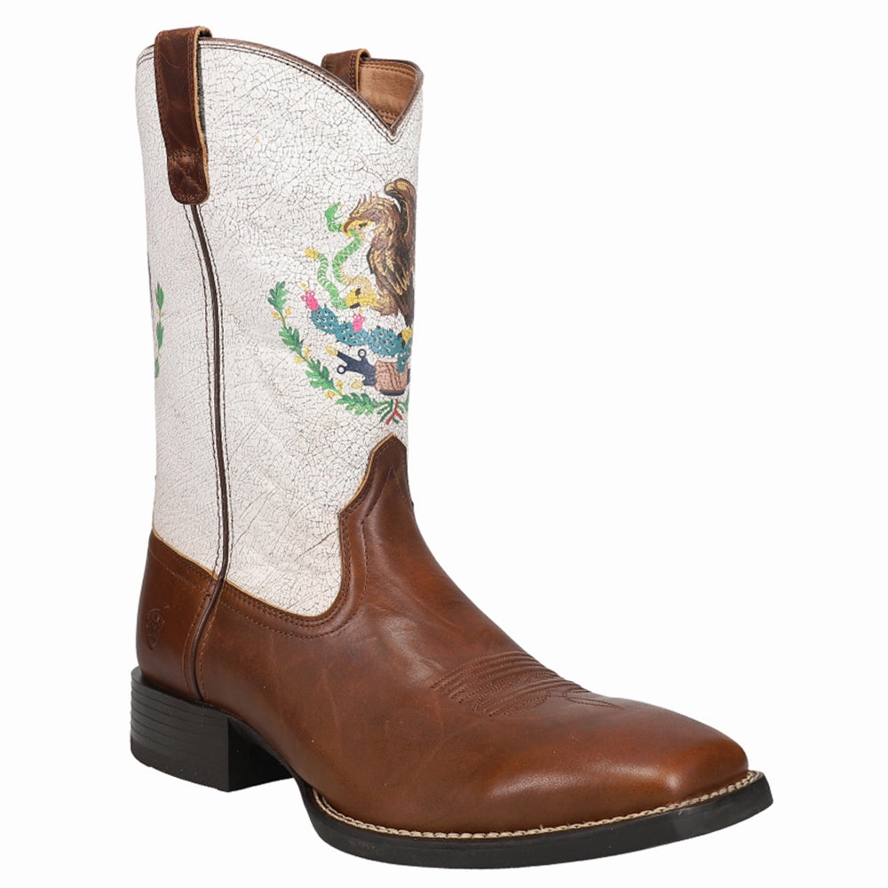 most hiking Anti Microbial Treatment Sport Orgullo Mexicano Patriotic Square Toe Pull On Cowboy Boots