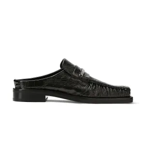 tag Square Toe Mule 'Black High Shine'