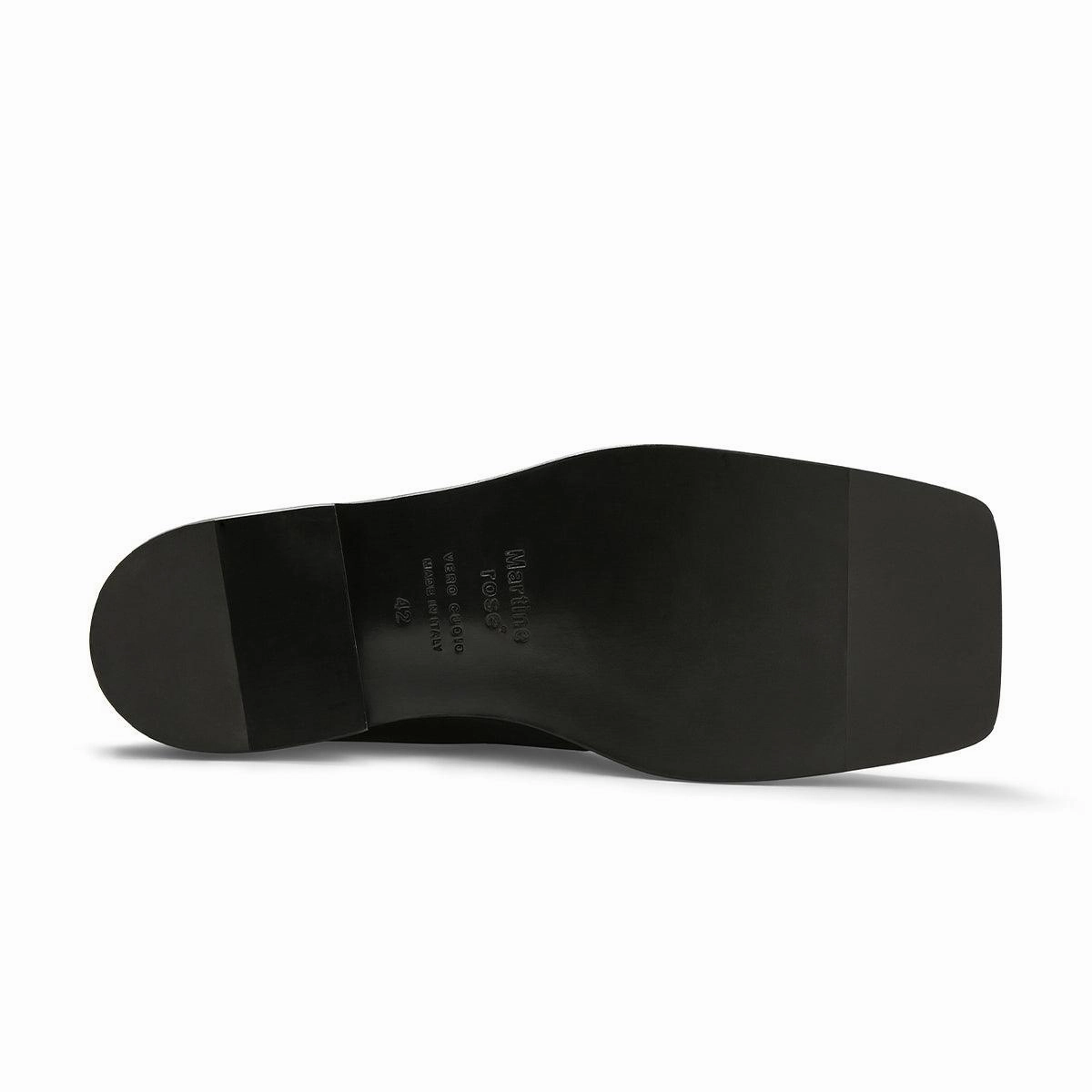 Tactile Grip Enhancement Square Toe Mule 'Black High Shine'