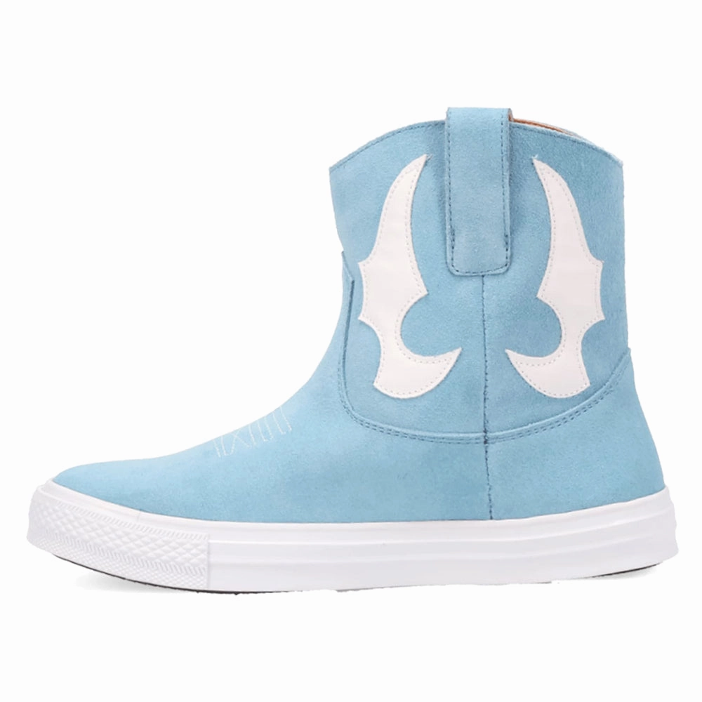 Eco Material Morning Walk Rugged Style Ollie Round Toe Pull On Cowboy Booties