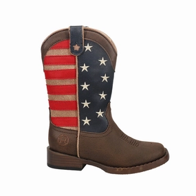 Comfy All American Patriotic Square Toe Cowboy Boots (Little Kid)