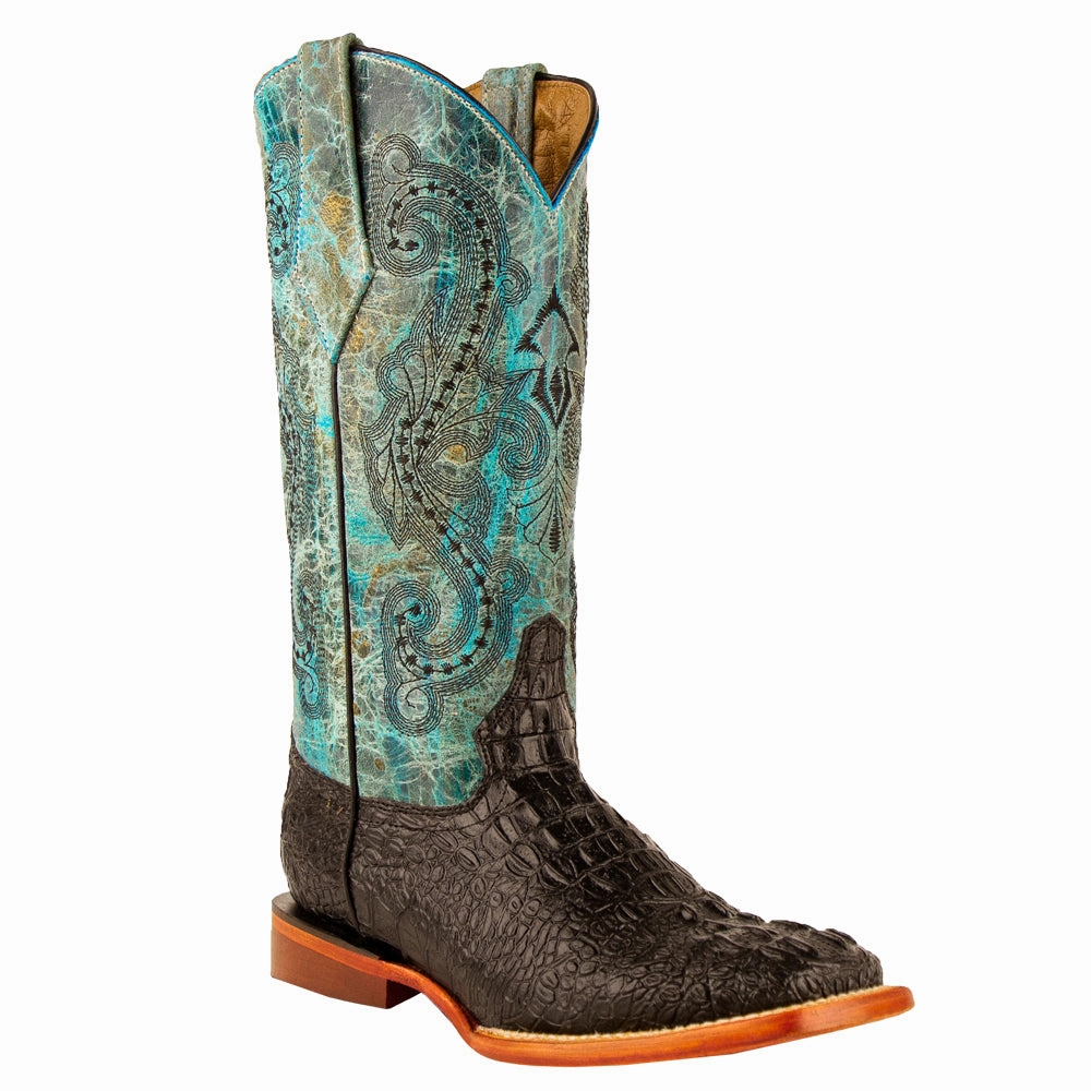 Stampede Croco Print Square Toe Cowboy Boots Moisture wicking