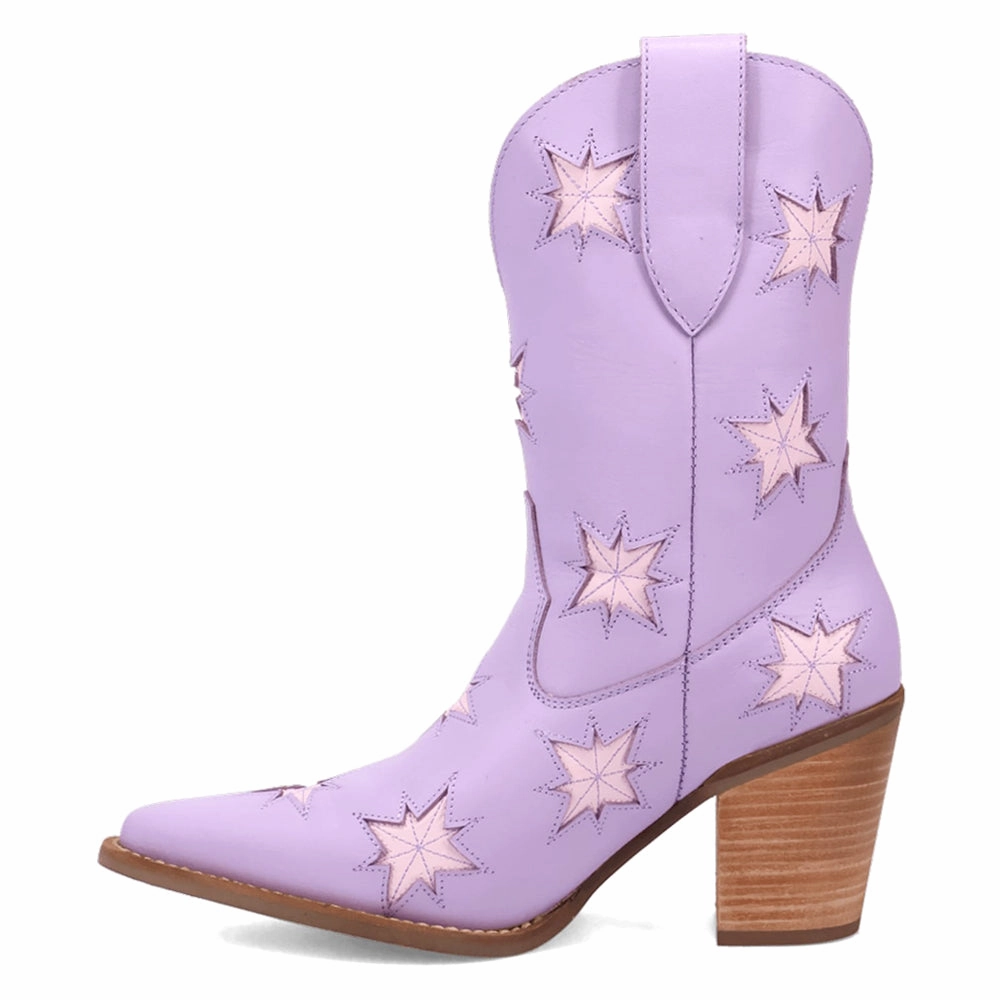 Warehouse Work Starburst Tooled Inlay Snip Toe Pull On Cowboy Booties