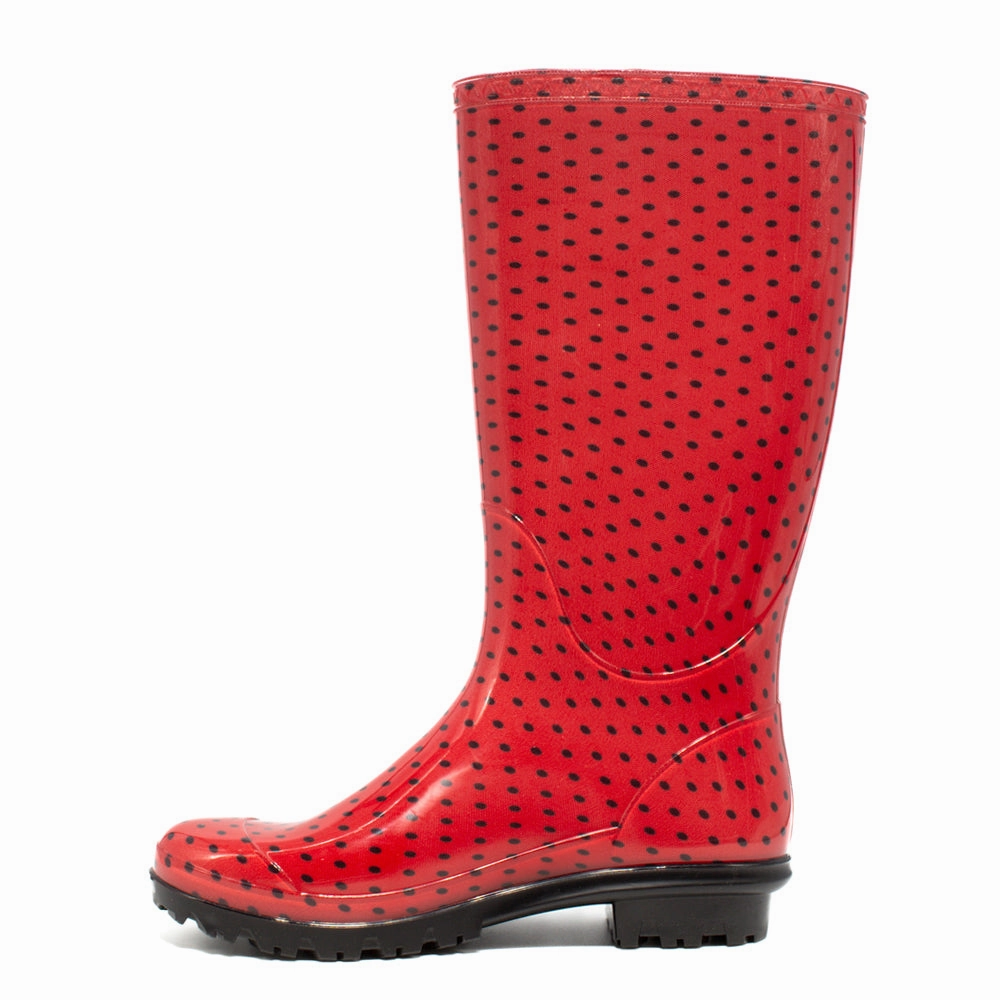 University of Oklahoma Polka Dot Round Toe Rain Boots Multi Season Versatility Ground Force