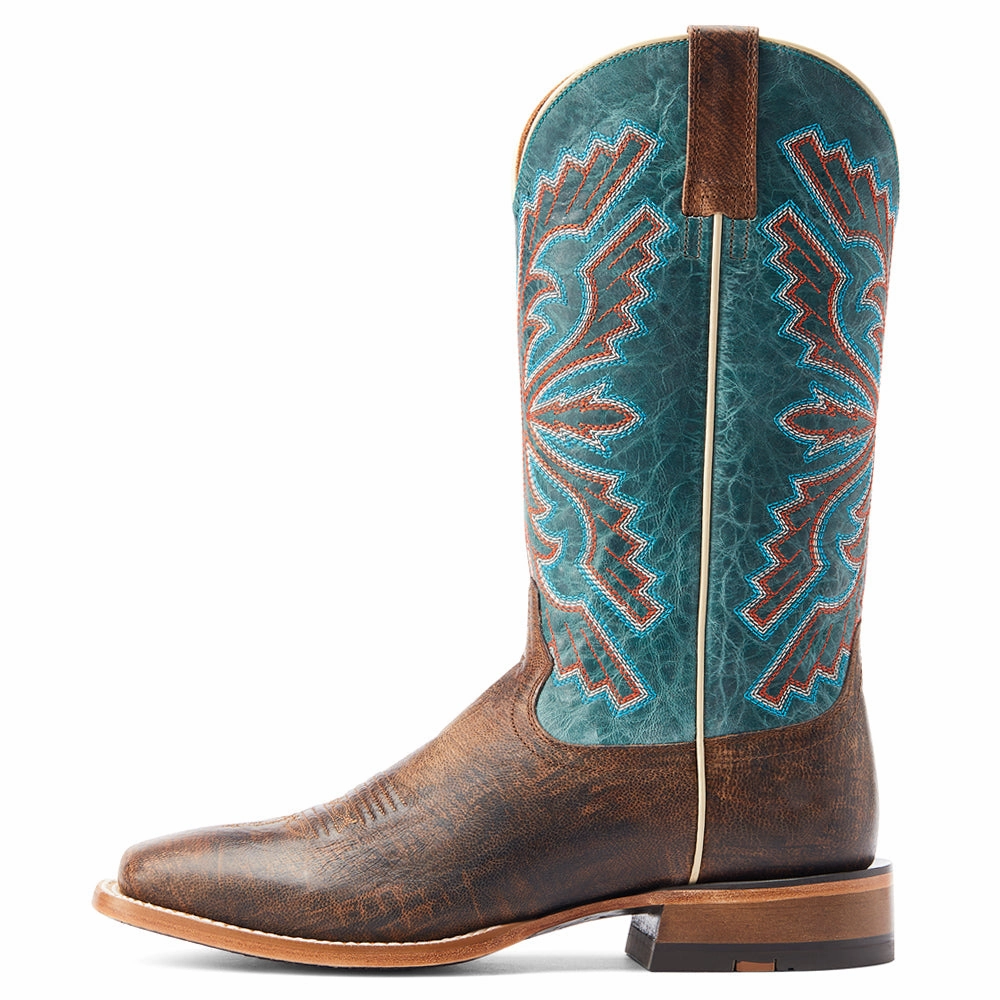 Sting Western Embroidered Square Toe Pull On Cowboy Boots Puncture Proof Plate Seamless Internal Lining