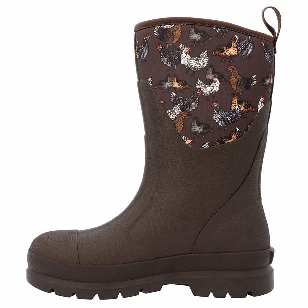 Chore Mid Chicken Graphic Round Toe Pull On Boots Fashion Focused Strap