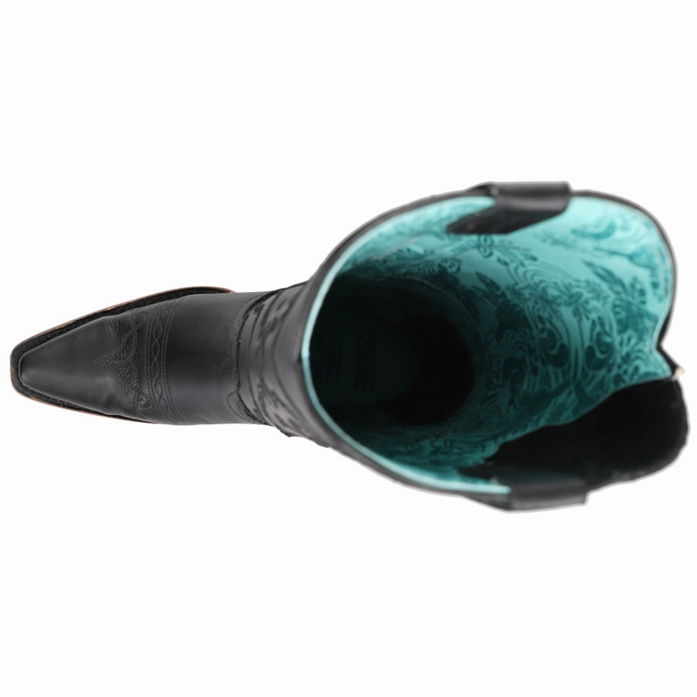 Stitch Pattern Embroidered Snip Toe Cowboy Boots Easy to Wear Breathable Sole