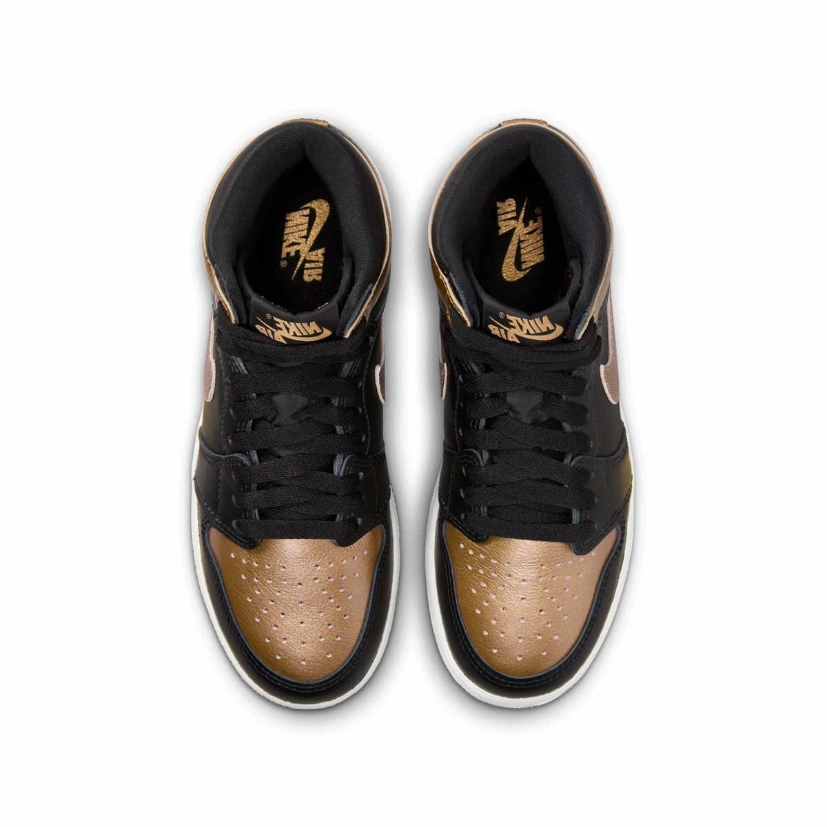 Seamless Interior Construction Kids Air Jordan 1 Retro High OG 'Black Metallic Gold'