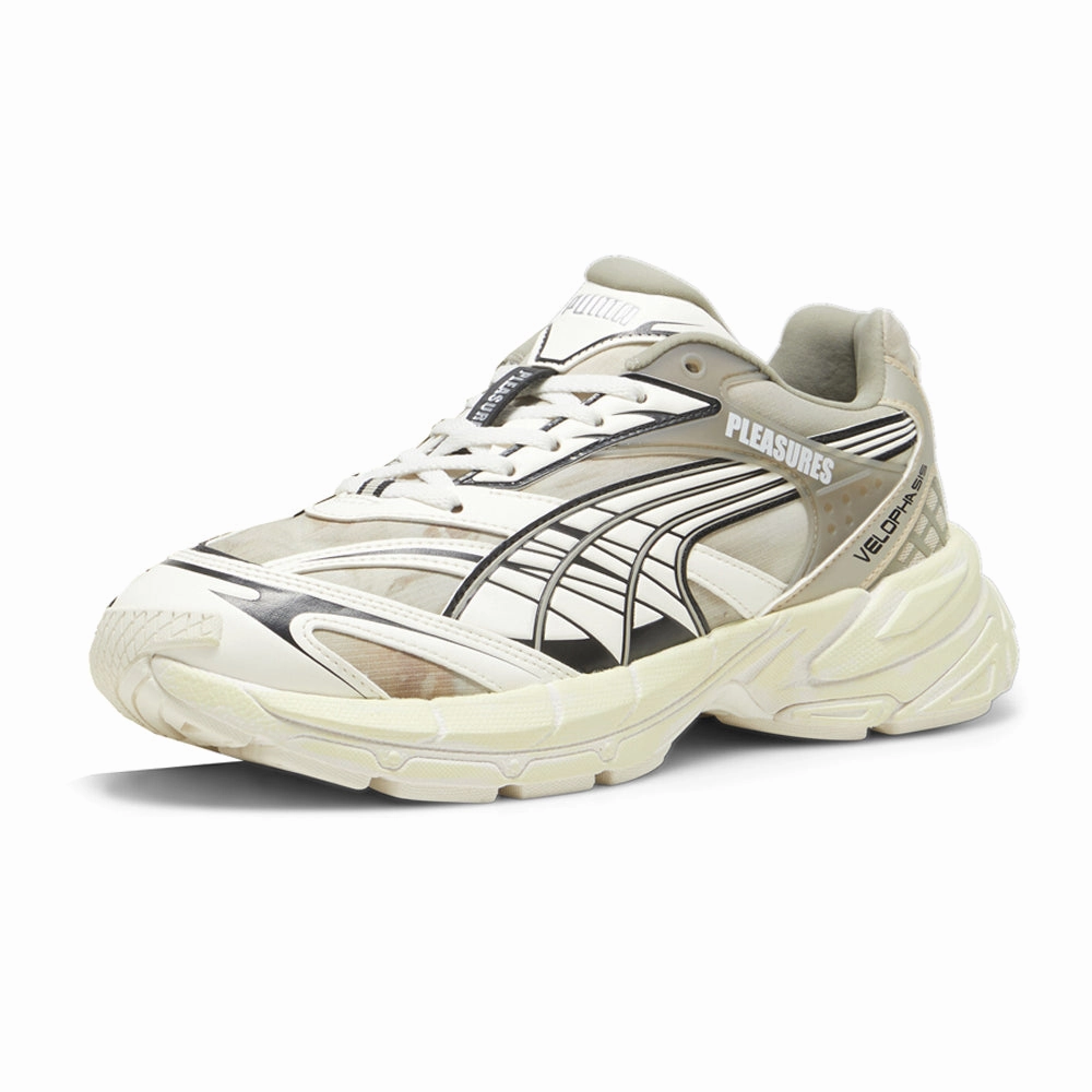 PUMA x PLEASURES Velophasis Overdye Lace Up Sneakers Compression Resistant Midsole Luxe support