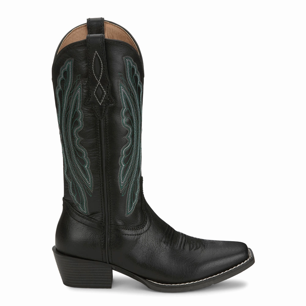 Rae Midnight Embroidered Square Toe Cowboy Boots Protective Finish All Day Wear Steel Guard