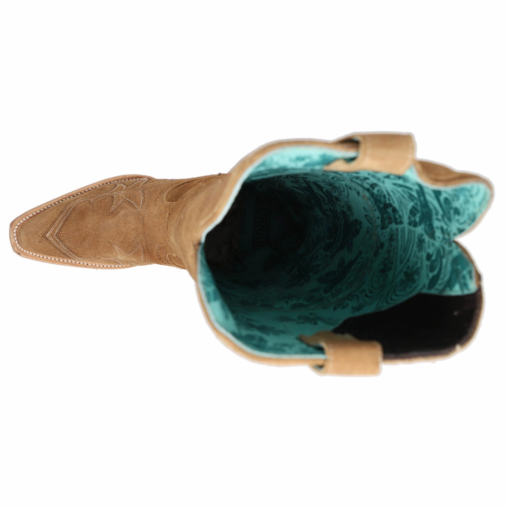 Suede Embroidered Tall Snip Toe Cowboy Boots Mud Resistant Trail Exploration