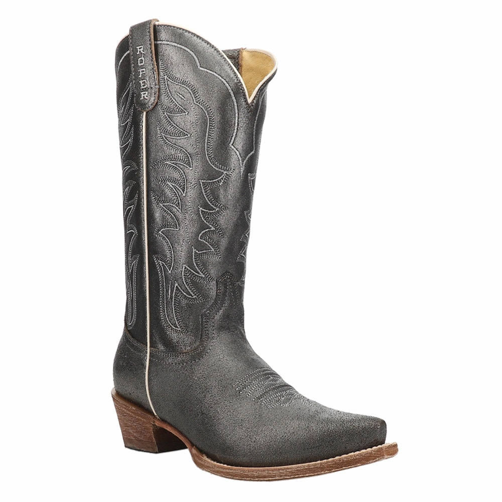 Comfortable Upper Olive Tone Layla Embroidered Snip Toe Cowboy Boots