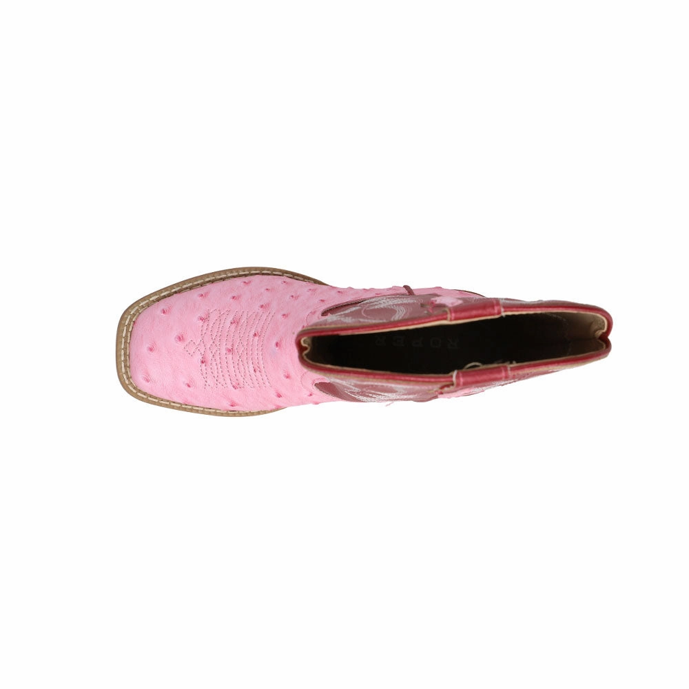 Hiking Trail Eco Material Functional Minimalist Bumps Faux Ostrich Square Toe Cowboy Boots (Little Kid)