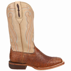 Premium Exotic Full Quill Ostrich Embroidered Square Toe Pull On Cowboy Boots Stylish And Functional