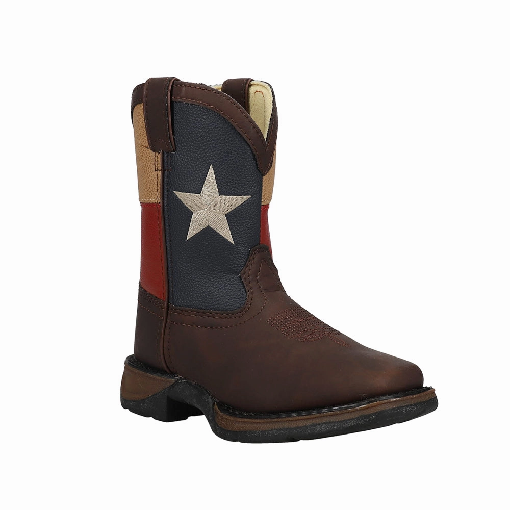 Texas Flag Wellington Square Toe Boots (Toddler-Little Kid) Low Profile All Day Wear Shock Absorbing Daily Walks