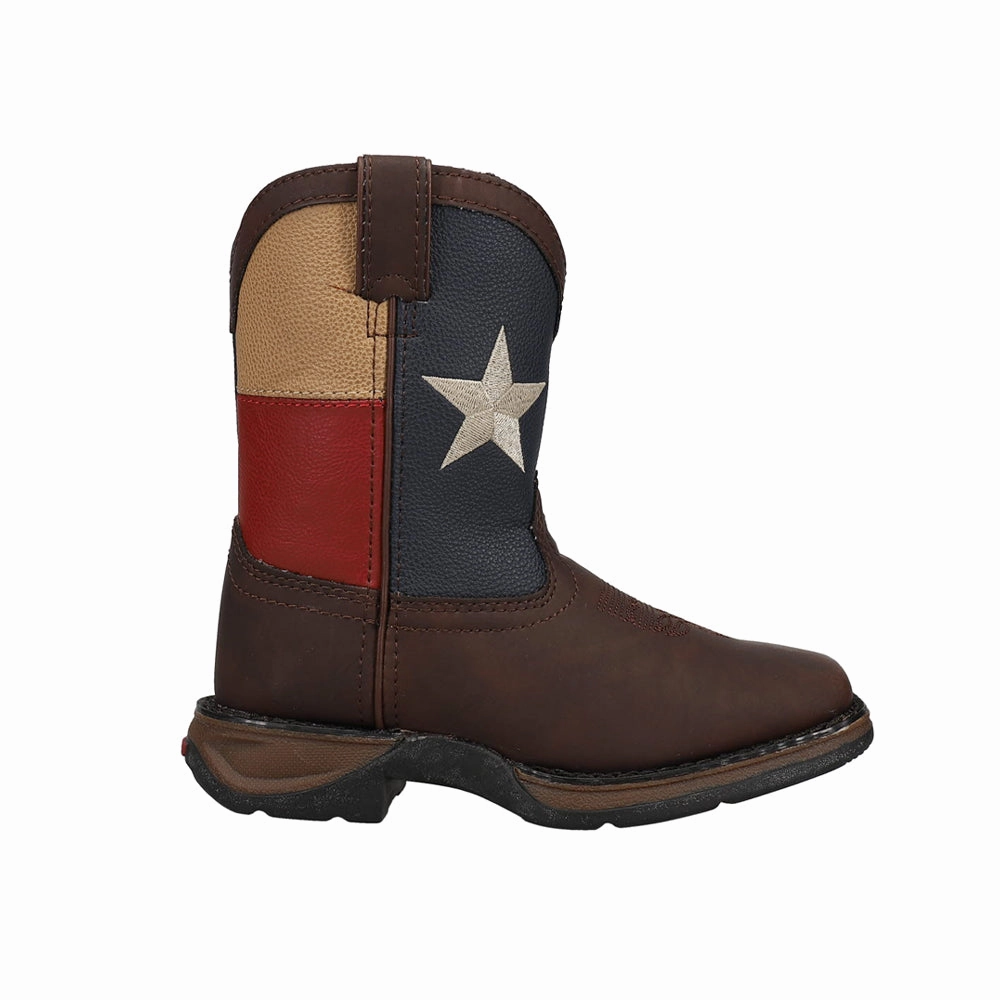 Texas Flag Wellington Square Toe Boots (Toddler-Little Kid) Thick Lining