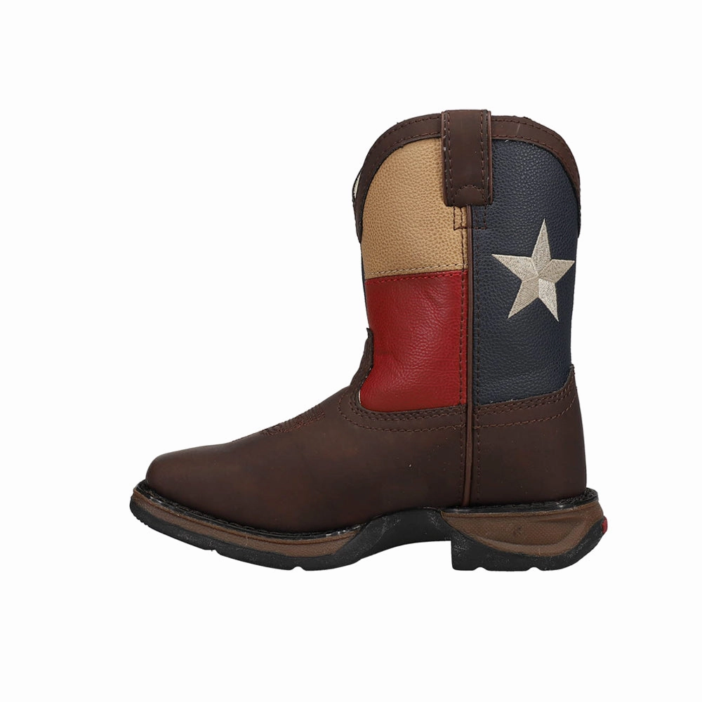 Texas Flag Wellington Square Toe Boots (Toddler-Little Kid) Slip Resistant Adventure Seeker