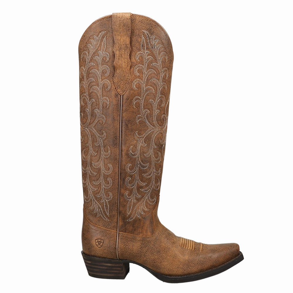 Tallahassee Stretchfit Embroidery Snip Toe Cowboy Boots zipper Easy Clean