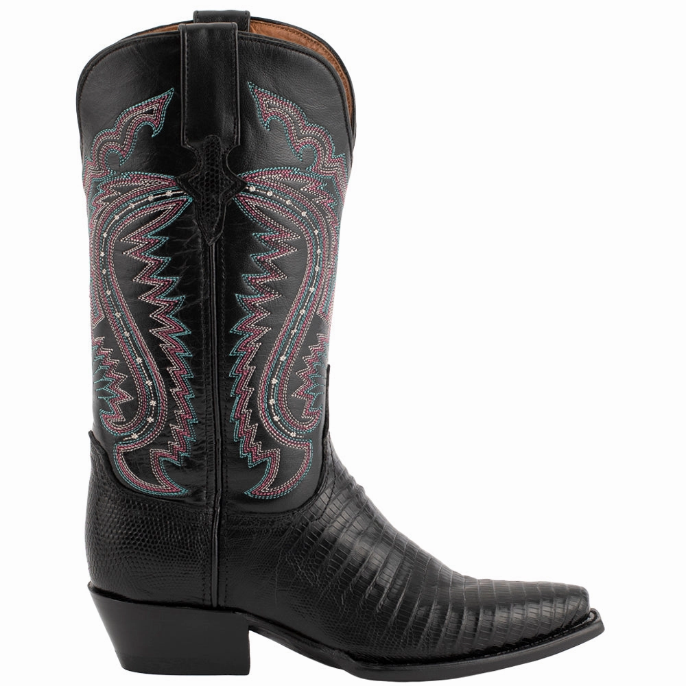 Taylor Teju Lizard Snip Toe Cowboy Boots Stability Base