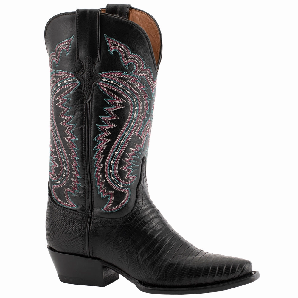 Taylor Teju Lizard Snip Toe Cowboy Boots Zip Fast Hunting Trip