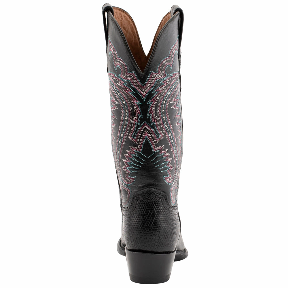 Taylor Teju Lizard Snip Toe Cowboy Boots Impact Resistant Heel Reinforced Form Weather Resistant User