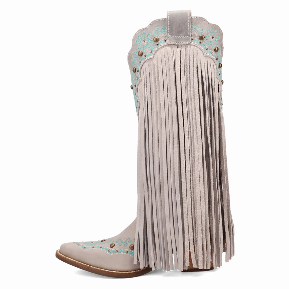 Stable Support Rough Terrain Tequila Fringe Southwest Sunrise Snip Toe Cowboy Boots