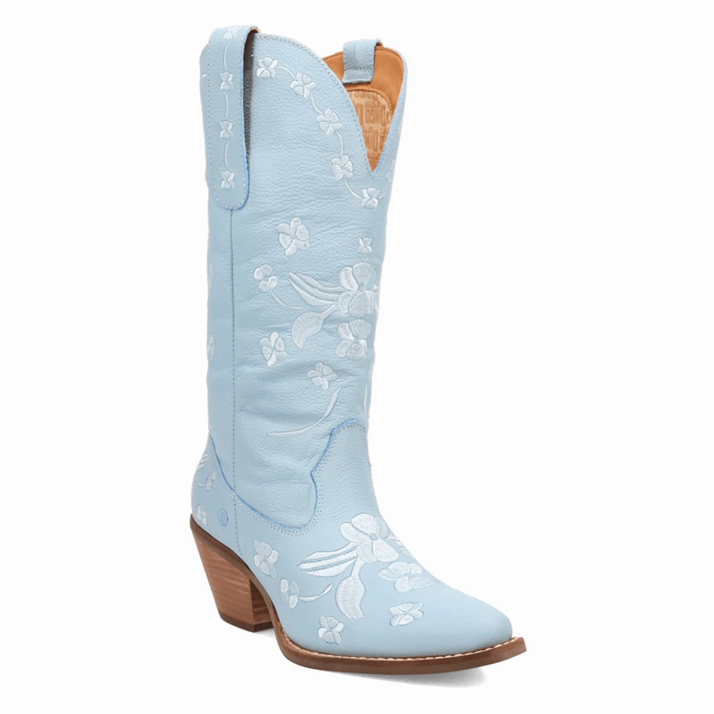 Comfort Tongue Love Bug Floral Embroidered Snip Toe Cowboy Boots