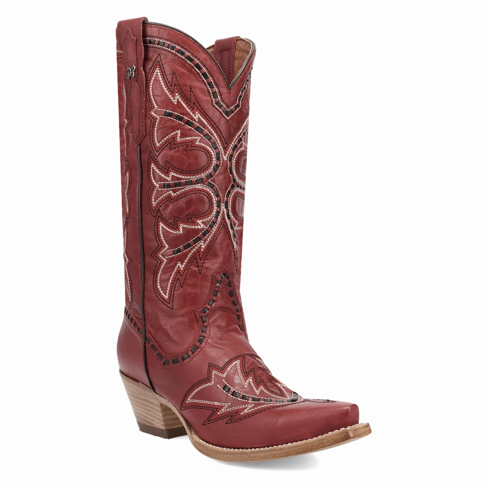 Wide toe box Mesa Embroidered Snip Toe Pull On Cowboy Boots