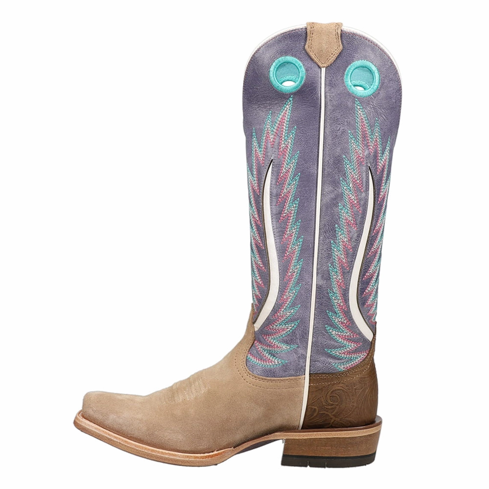 Multi-Season Wear Futurity Fort Worth Embroidery Tooled-Inlay Square Toe Cowboy Boots
