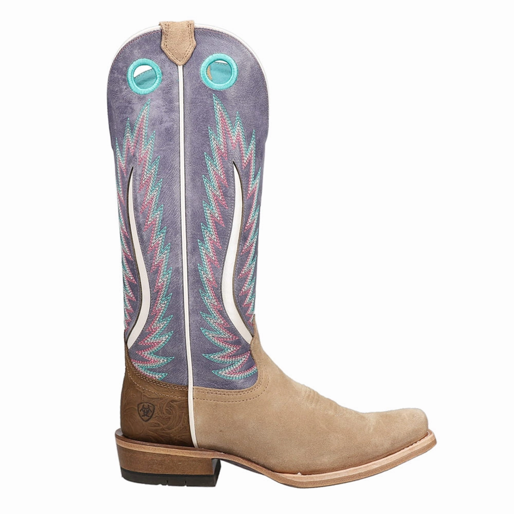 Abrasion resistant Futurity Fort Worth Embroidery Tooled-Inlay Square Toe Cowboy Boots