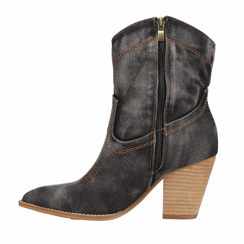 Friends In Low Places Embroidery Pointed Toe Cowboy Booties Durable Shell Active Nomad Grip Support