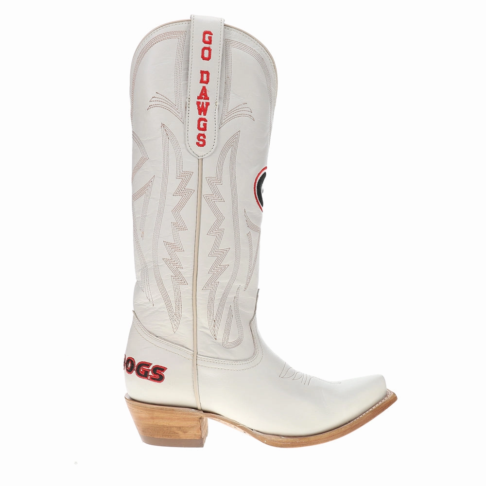 University of Georgia Gameday Embroidered Snip Toe Cowboy Boots Crisp Look