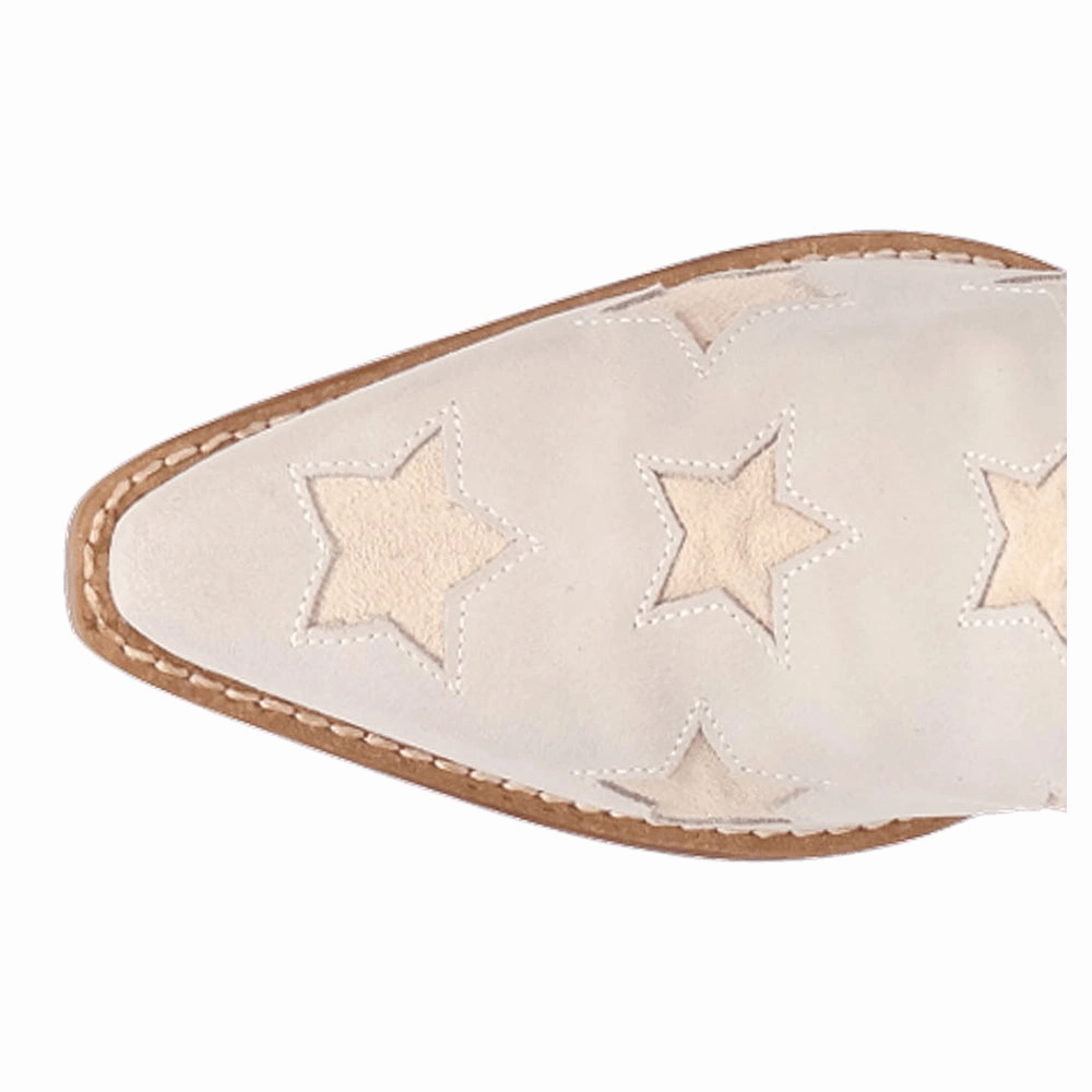 Stable Support Morning Walk Super Star Fringe Tooled Inlay Snip Toe Cowboy Boots