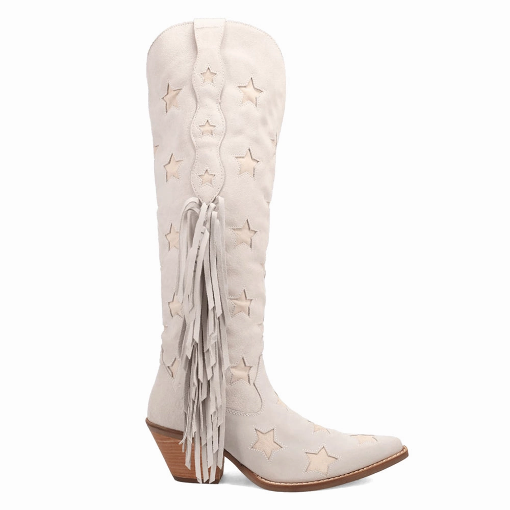 Feather Light Snow Trekker Super Star Fringe Tooled Inlay Snip Toe Cowboy Boots