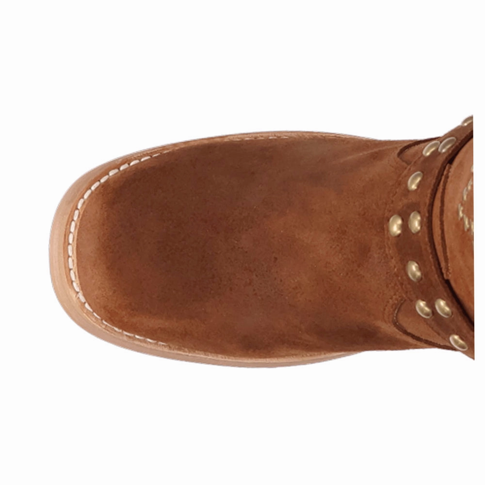 Troubadour Studded Round Toe Pull On Boots Shock Absorbing Midsole Cozy And Warm