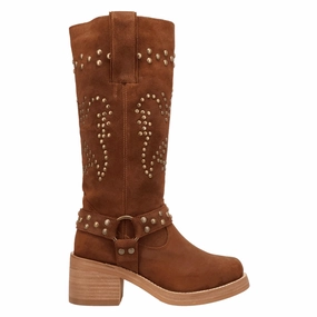 Tread Control Functional Design Troubadour Studded Round Toe Pull On Boots