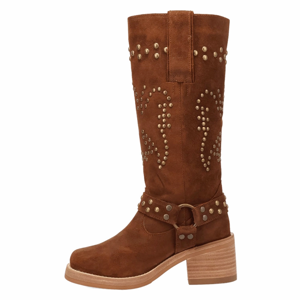 Troubadour Studded Round Toe Pull On Boots Sporty Soft Interior