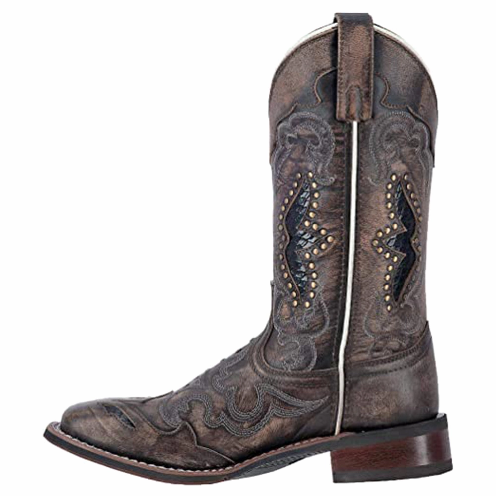 Multi Density Foam Knit Top Spellbound Studded Tooled Inlay Embroidered Square Toe Cowboy Boots