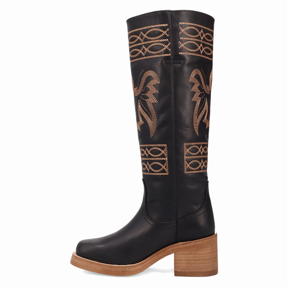 Enhanced Leg Support Daily Wear Avalon Embroidered Round Toe Pull On Cowboy Boots