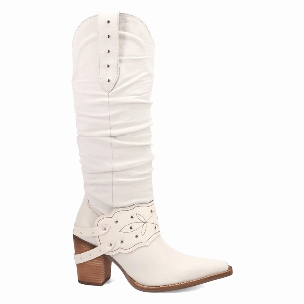 Stylish Footwear Grit N' Grace Slouchy Studded Snip Toe Pull On Cowboy Boots