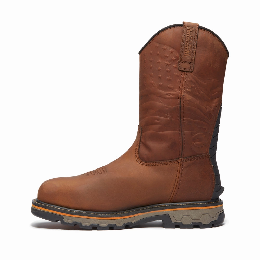 True Grit Usa 12 Inch Waterproof Composite Toe Work Boots Abrasion Resistant Tread Slip On Design