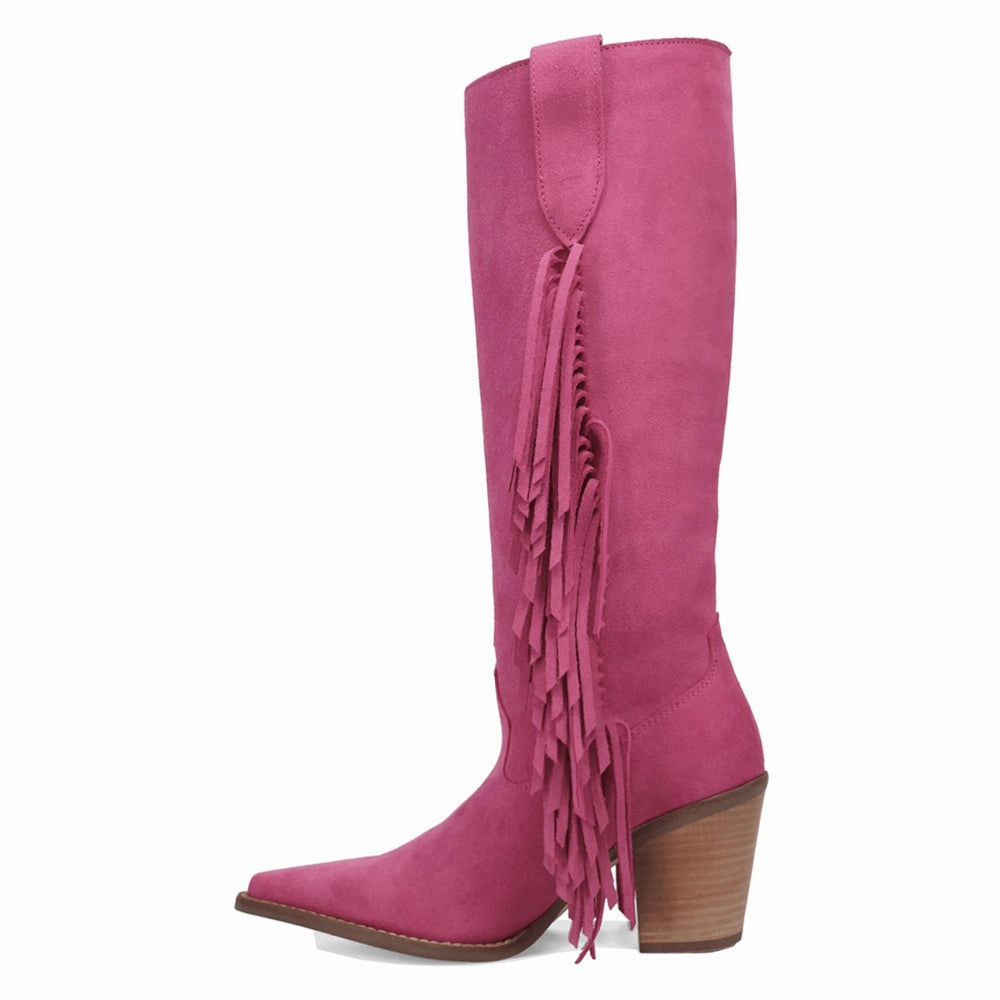 Casual Twister Fringe Snip Toe Cowboy Boots